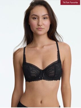 Skarlett Blue Minx Lace Balconette Bra in Black 32DDD